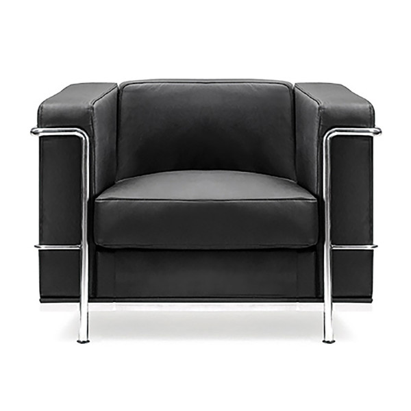 Belmont Single Seater Cubed Leather Faced Reception Chair